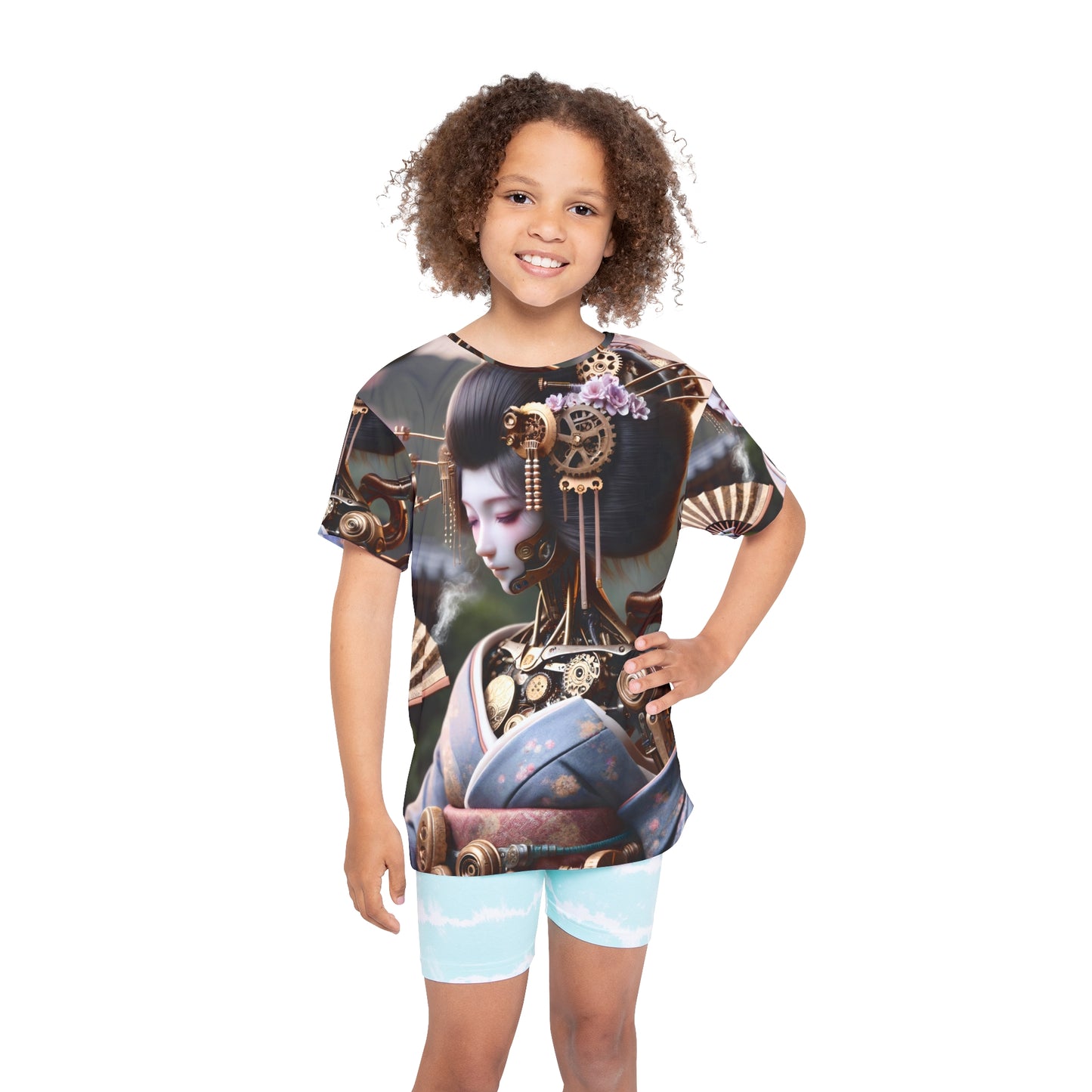 قميص رياضي | للأطفال | ستيمبانك | جيشا آلية | روبوت