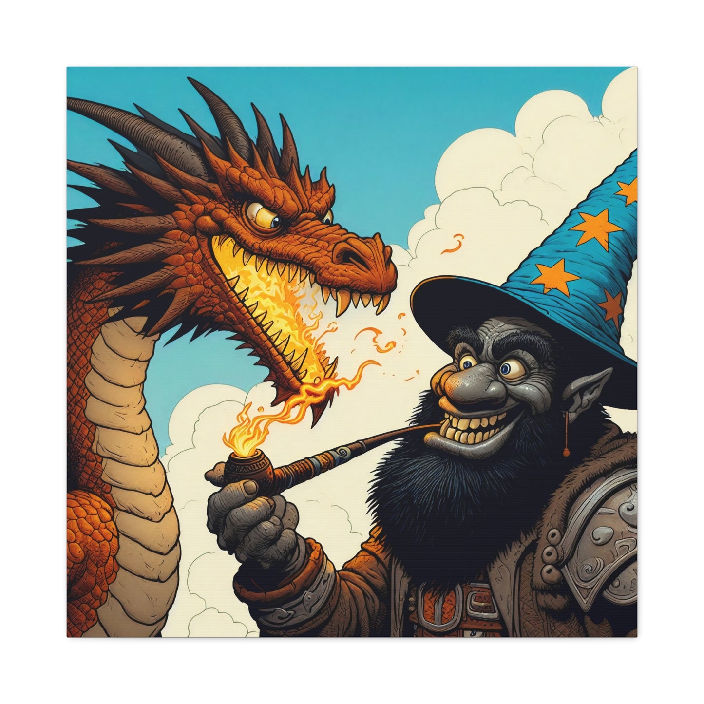 Płótno | Matowy | Heroiczne fantasy | Smok i czarodziej