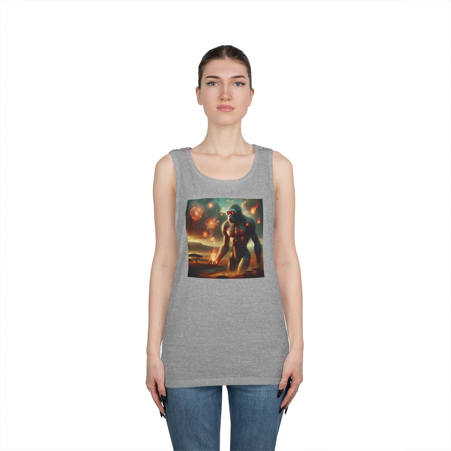 Tank Top | Unisex | Katun Tebal | Mitos Titan Api | Dewa Primordial