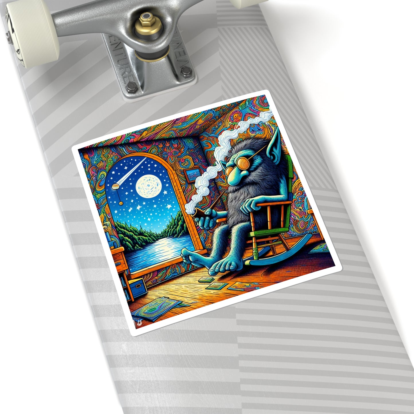 سٹیکر | مربع | سائیکیڈیلک فینٹسی | کیبن کا منظر