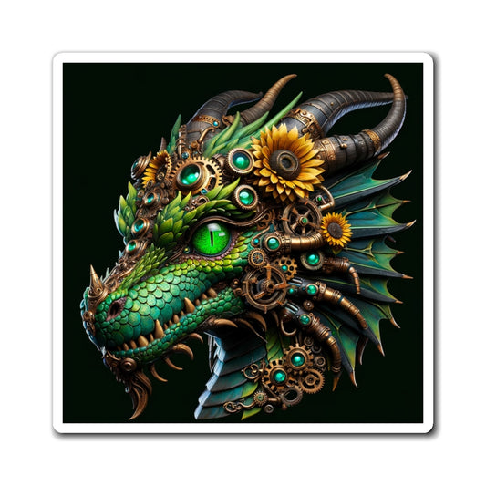 Magnet | Vinyl | Steampunk Fantasy | Dragon Head