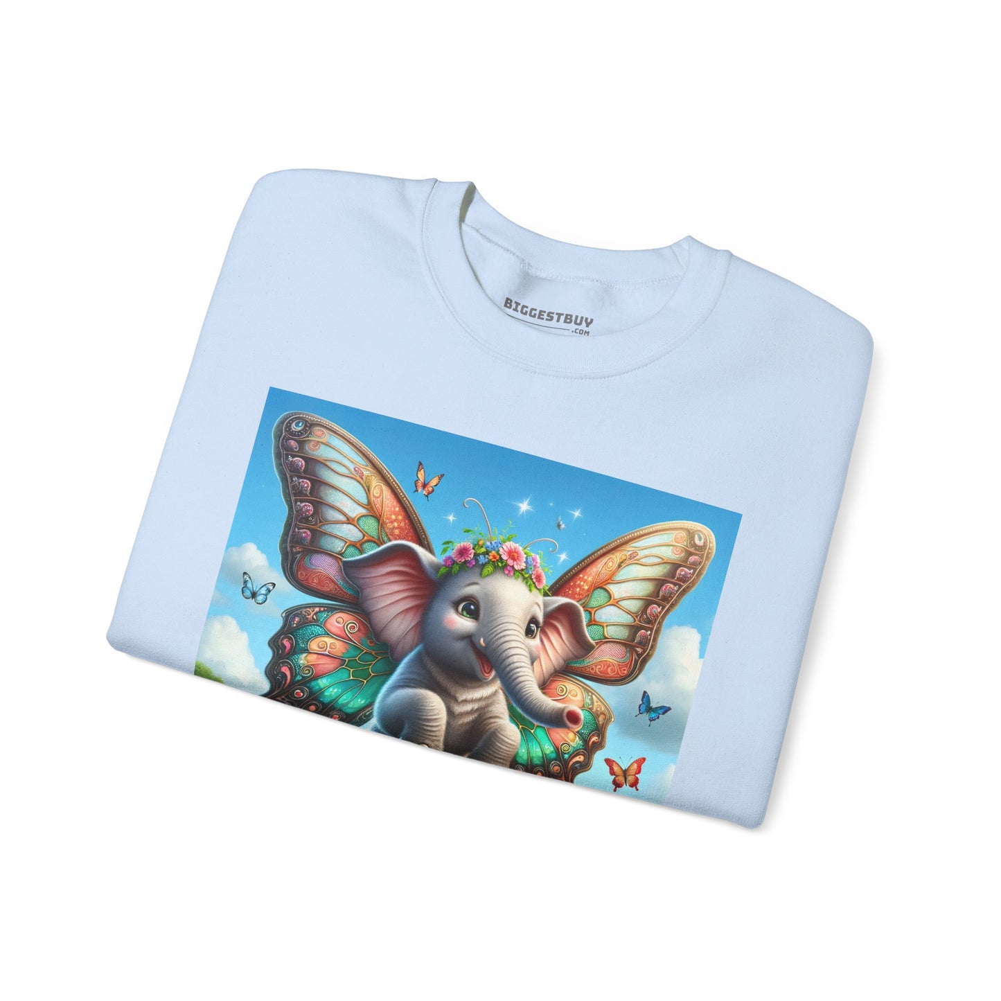 Bluza dresowa | Unisex | Okrągły dekolt | Gruba mieszanka | Baśniowa fauna | Airavata | Słonik