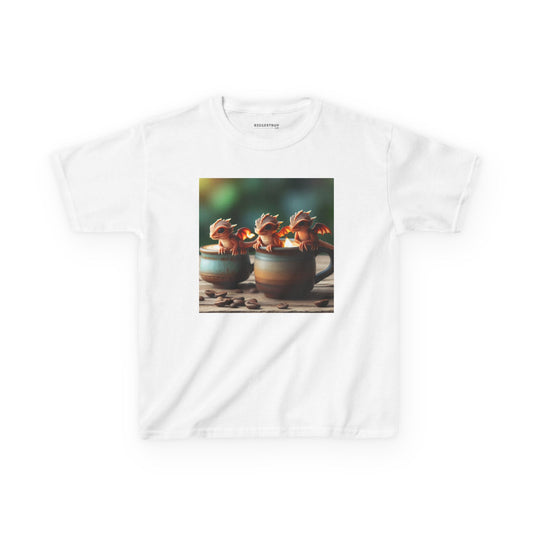 Tシャツ | キッズTシャツ | ヘビーコットン | 可愛いファンタジーアート | 赤ちゃんドラゴン