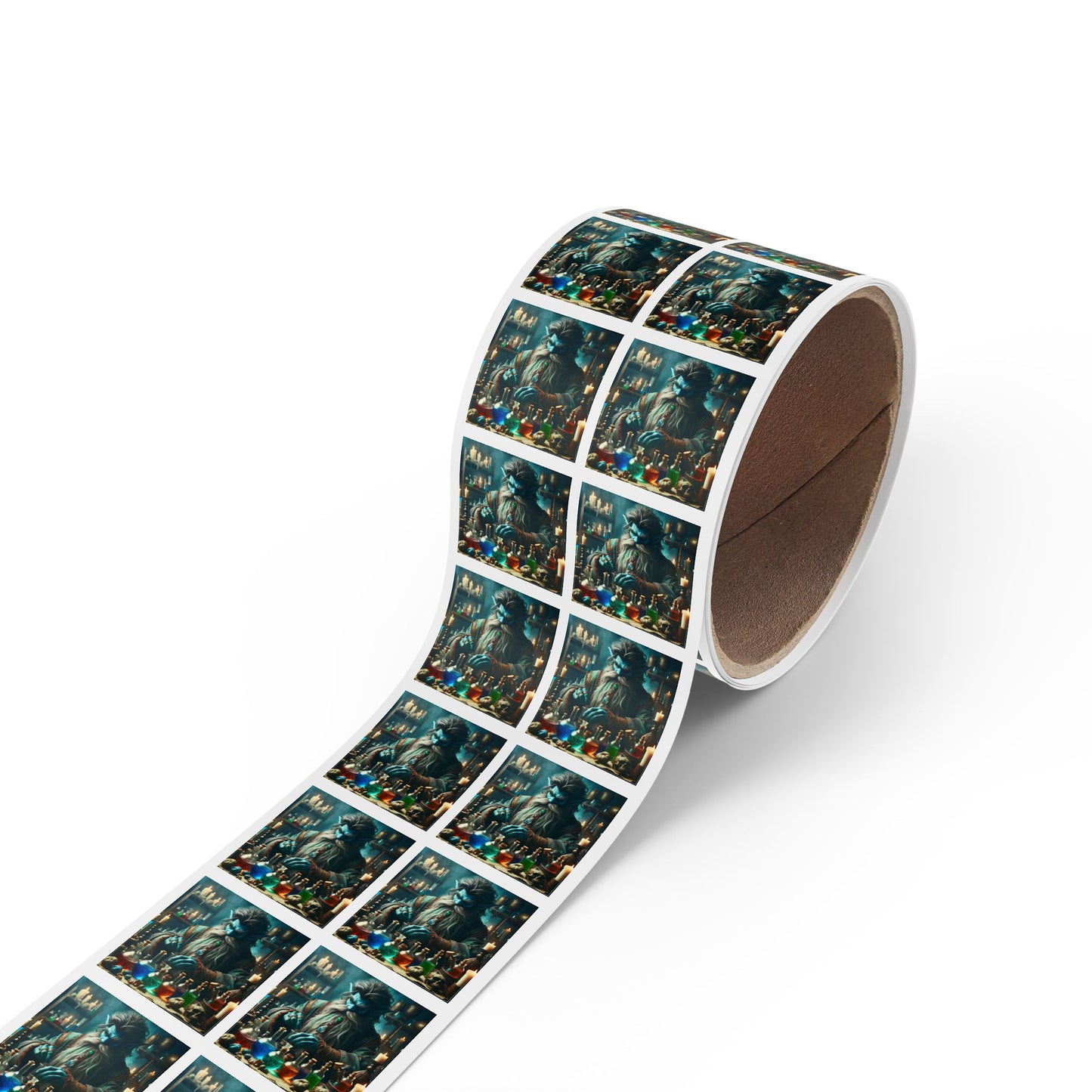 Rotolo di etichette adesive | Quadrato | Alchimia Mistica | Djinn Blu