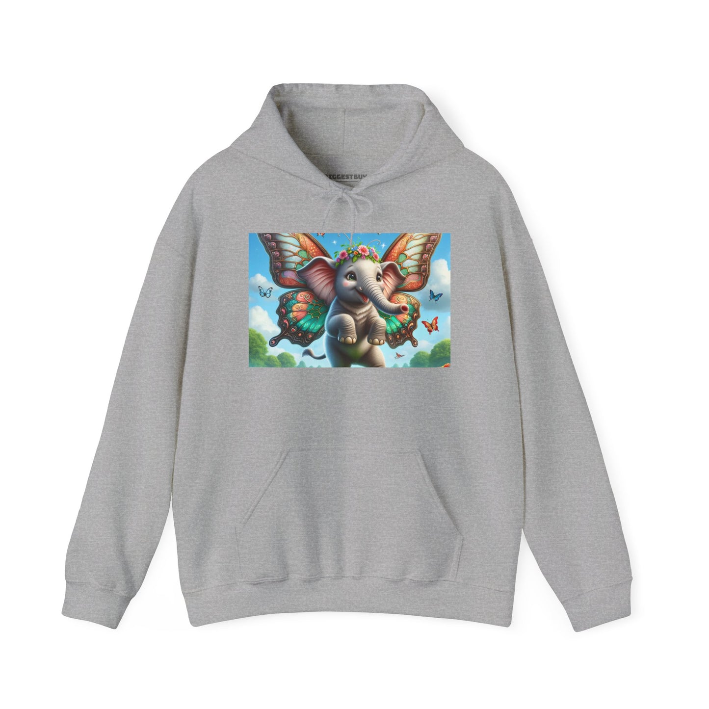 Bluza z kapturem | Unisex | Bluza dresowa z kapturem | Gruba mieszanka | Baśniowa fauna | Airavata | Słonik
