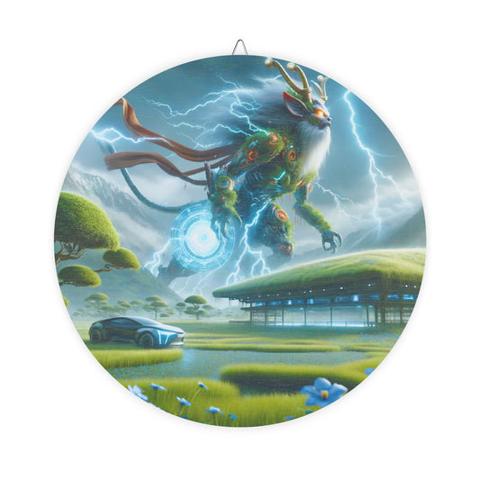 Sign | Wooden | Techno-Fantasy | Electric Kirin