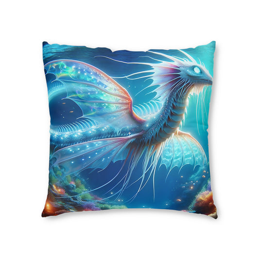 تکیہ | فرش کا تکیہ | ٹفٹڈ | مربع | آبی فینٹسی | بحری اژدہا | سمندری مخلوق