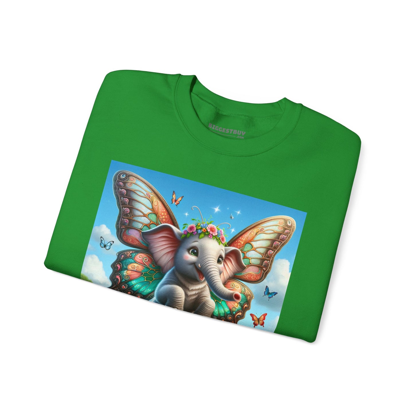 Bluza dresowa | Unisex | Okrągły dekolt | Gruba mieszanka | Baśniowa fauna | Airavata | Słonik