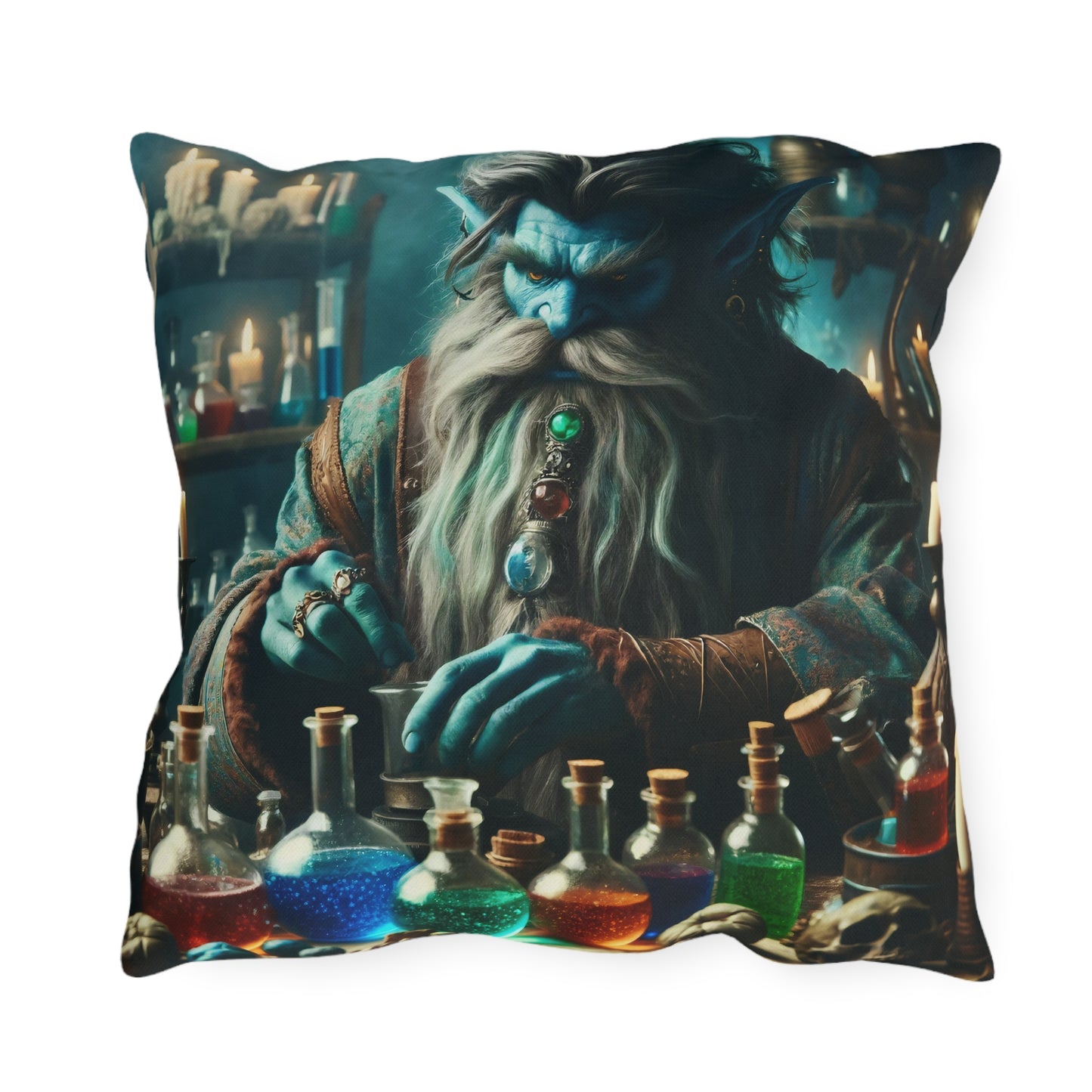 Cuscino | Cuscino da esterno | Alchimia Mistica | Djinn Blu
