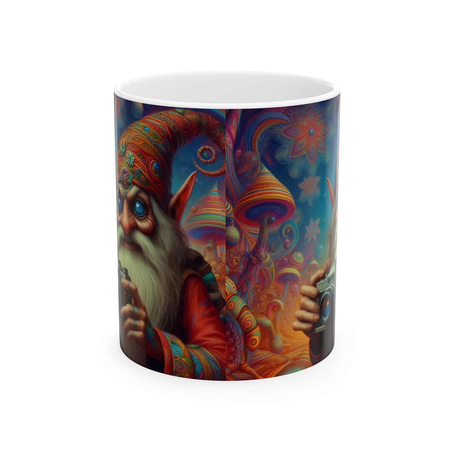 Krus | Keramikk | Hvit | Fantasy | Psykedelisk | Domovoi