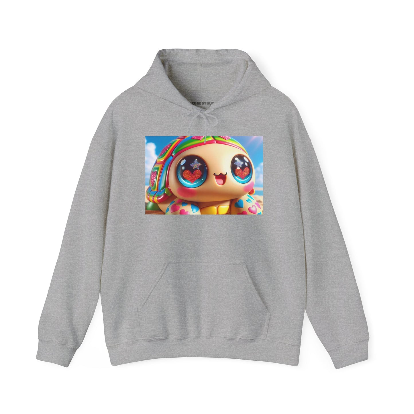 パーカー | ユニセックス | フード付きスウェットシャツ | ヘビーブレンド | カワイイファンタジー | 虹色カメのおもちゃ