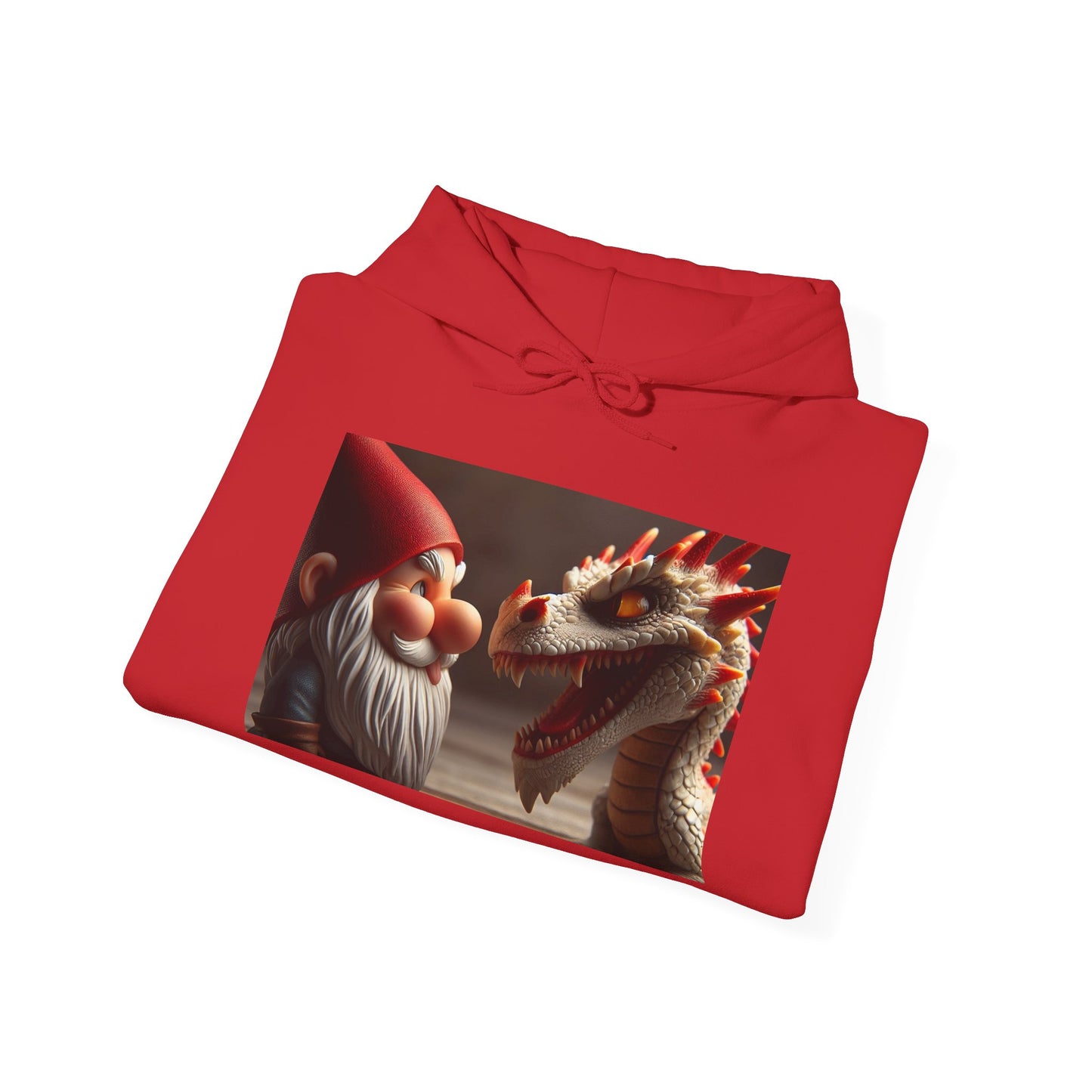 Bluza z kapturem | Unisex | Bluza dresowa z kapturem | Gruba mieszanka | Fantasy folklorystyczne | Gnom i Smok