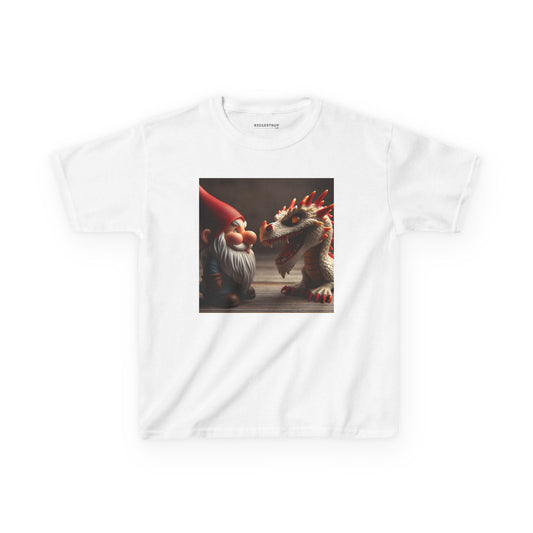 T-Shirt | Kinder-T-Shirt | Schwere Baumwolle | Mythische Folklore | Gnome und Drachen