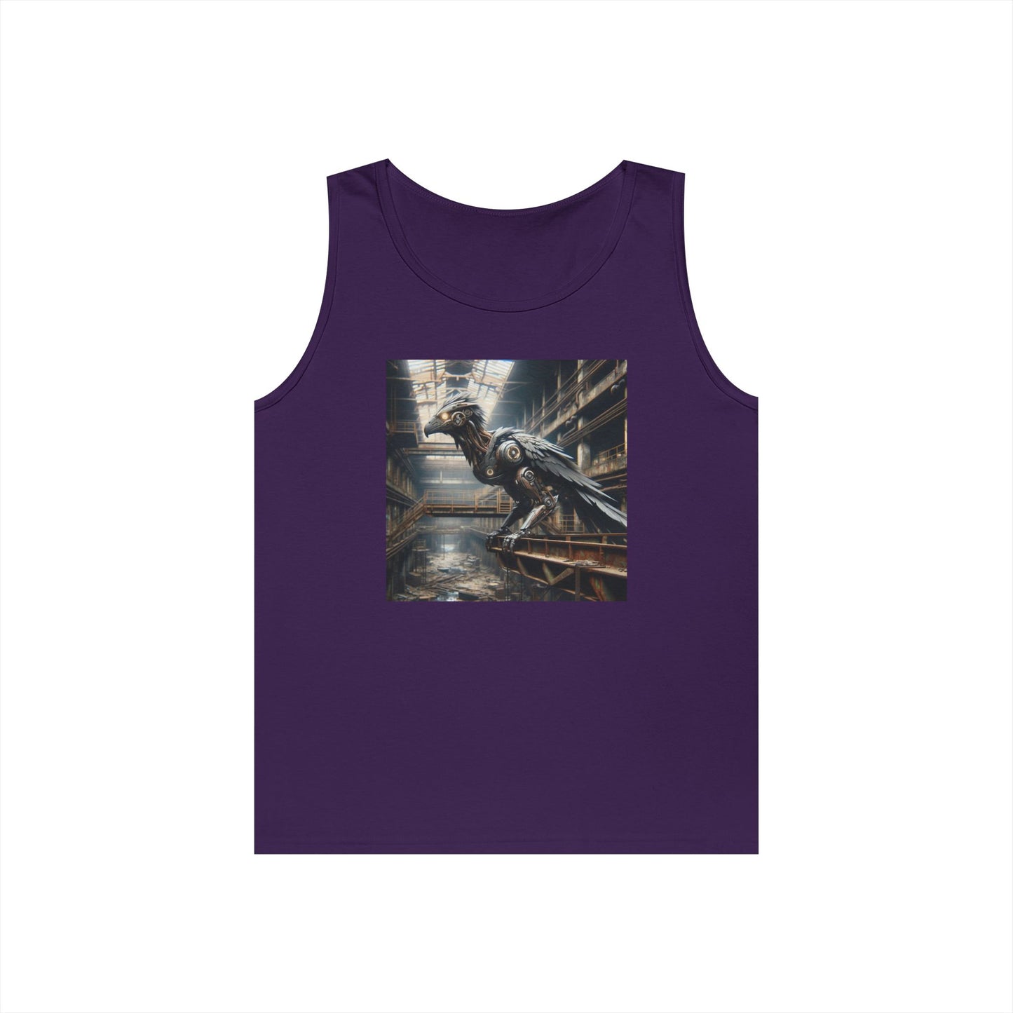 Camiseta de tirantes | Unisex | Algodón grueso | Steampunk Distópico | Cuervo Mecánico