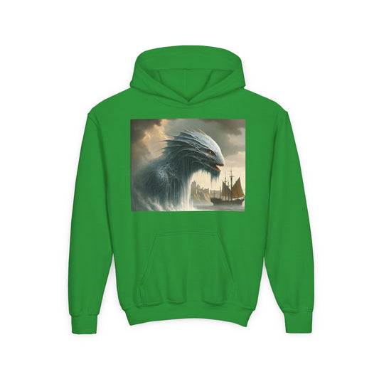 Sudadera | Juvenil | Con capucha | Mezcla gruesa | Mitología Nórdica | Jörmungandr | Serpiente