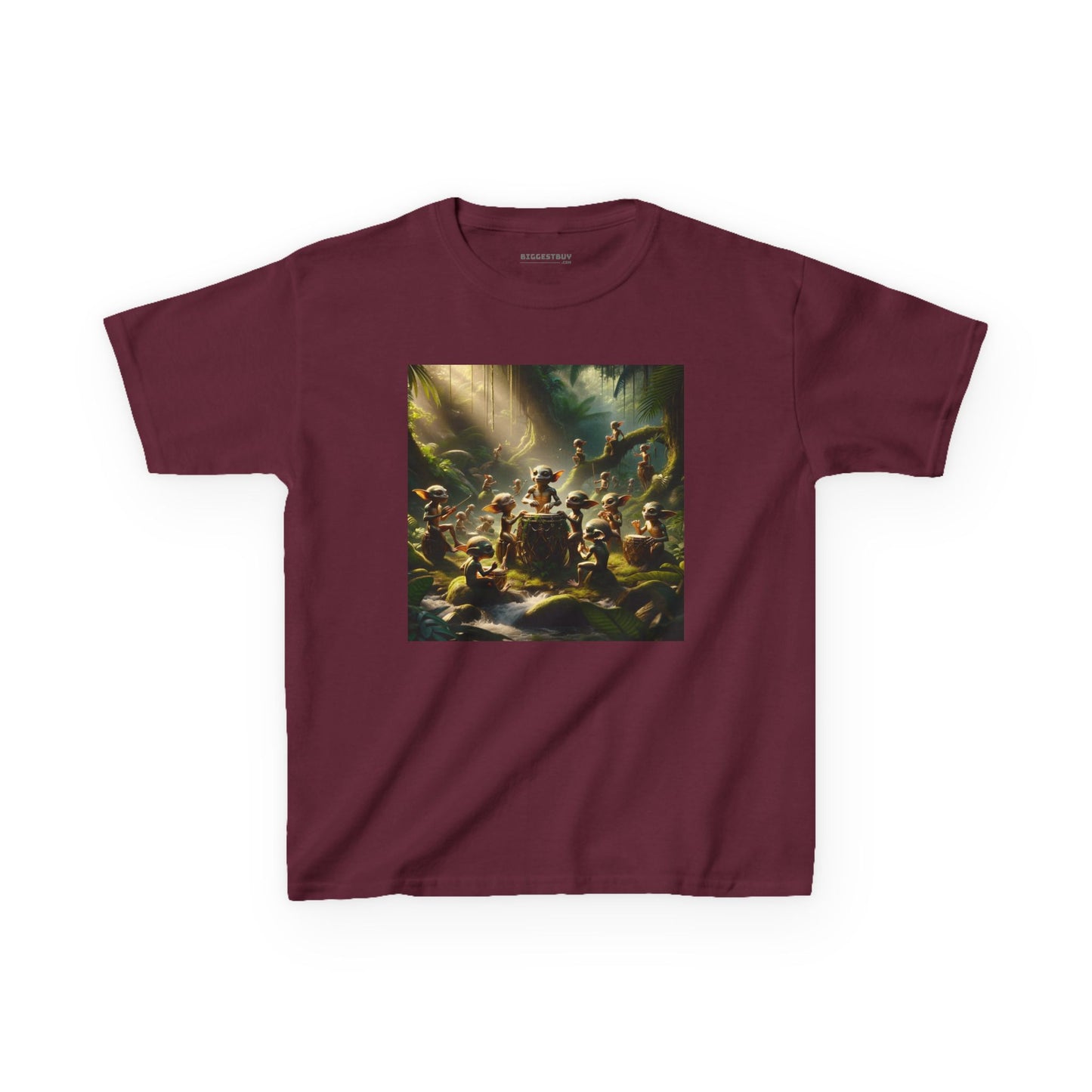 Tシャツ | キッズTシャツ | ヘビーコットン | 森の精霊 | 太鼓の儀式 | 妖精