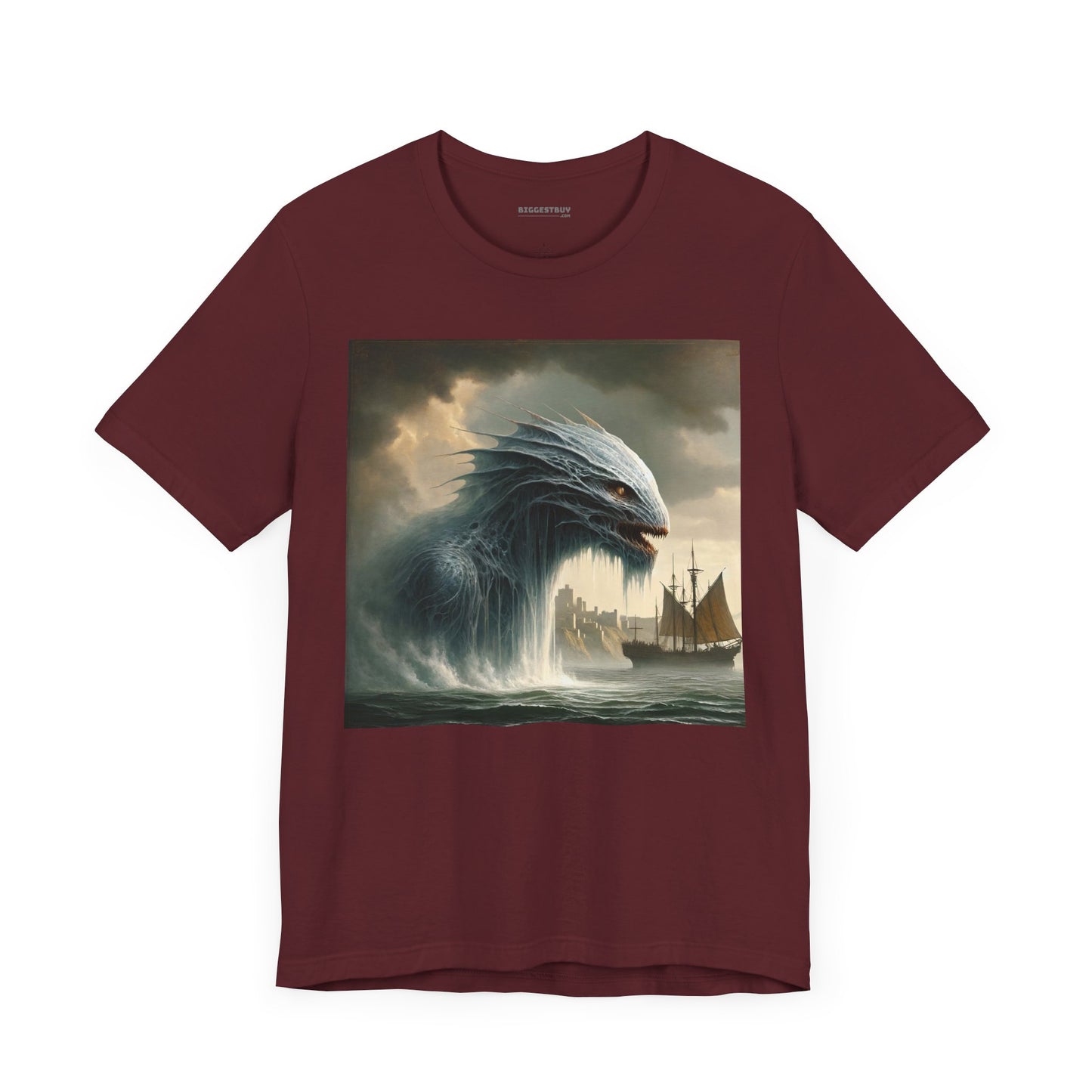 T-shirt | Unisex | Maglietta in jersey | Manica corta | Mitologia Nordica | Jörmungandr | Serpente Marino