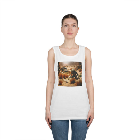 Tanktop | Unisex | Zwaar katoen | Post-apocalyptisch | Woestijngoblin | Schepsel