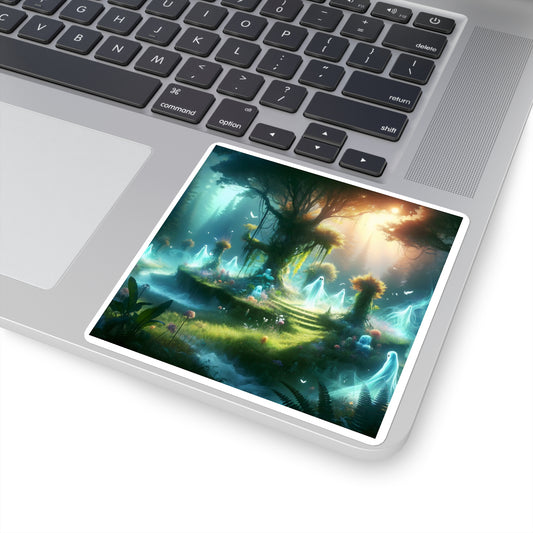 ملصق | مربع | غابة سحرية | موطن الإيجنس فاتوس | شجرة الحياة