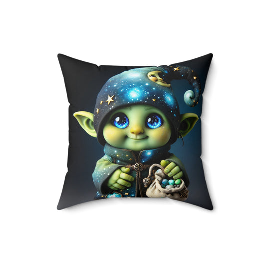 Подушка | Полиэстер | Квадратная | Фэнтези | Домовой | Маг