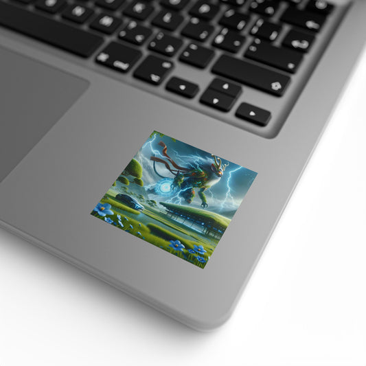 Sticker Label Roll | Square | Techno-Fantasy | Electric Kirin