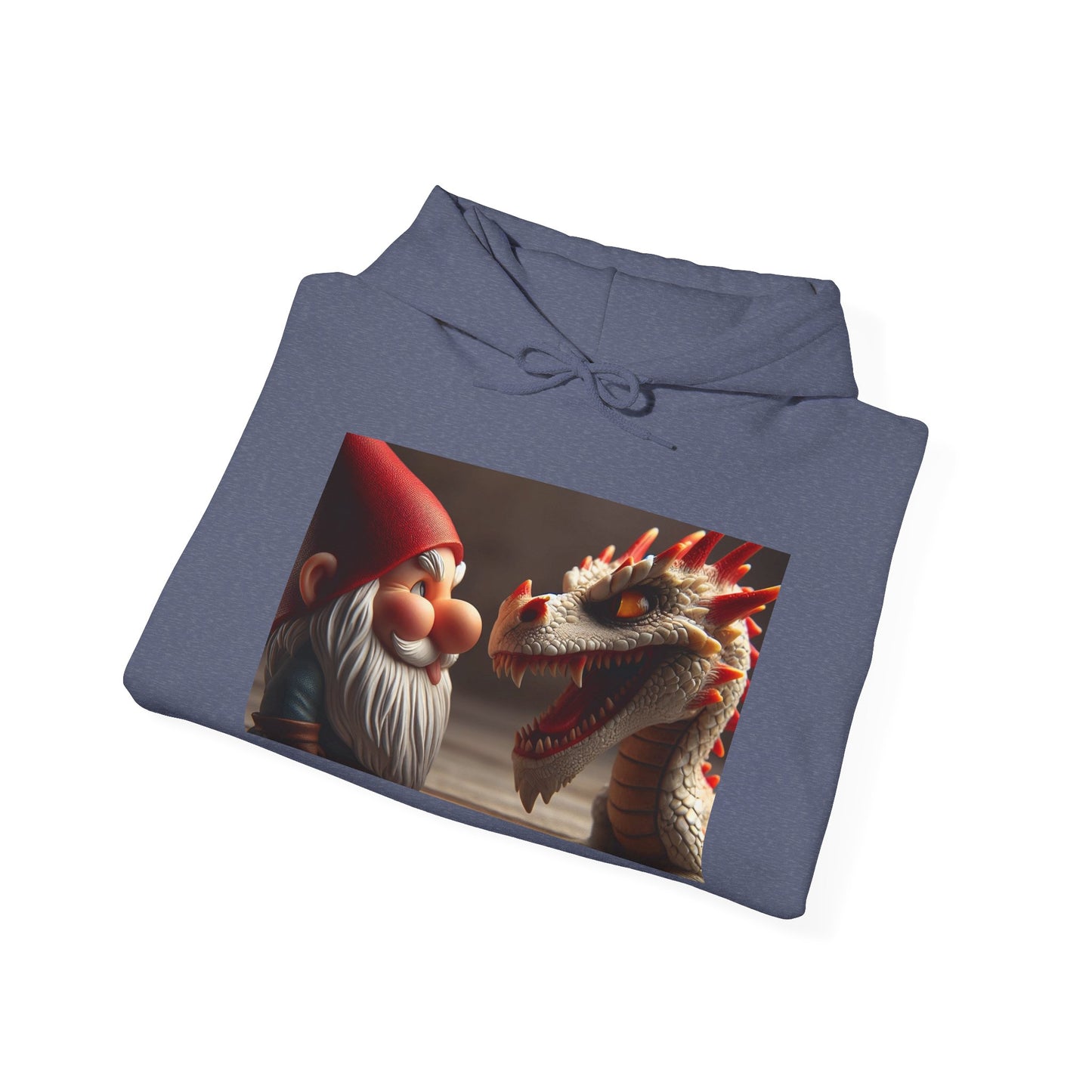 Bluza z kapturem | Unisex | Bluza dresowa z kapturem | Gruba mieszanka | Fantasy folklorystyczne | Gnom i Smok