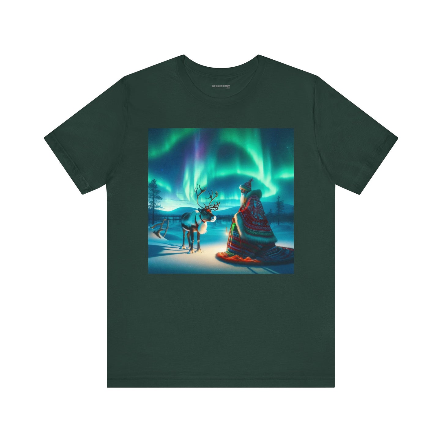 T-shirt | Unisex | Maglietta in jersey | Manica corta | Misticismo Artico | Sciamano Sami