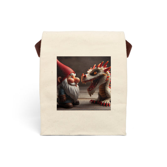 Torba na lunch | Płótno | Z paskiem | Fantasy folklorystyczne | Gnom i Smok