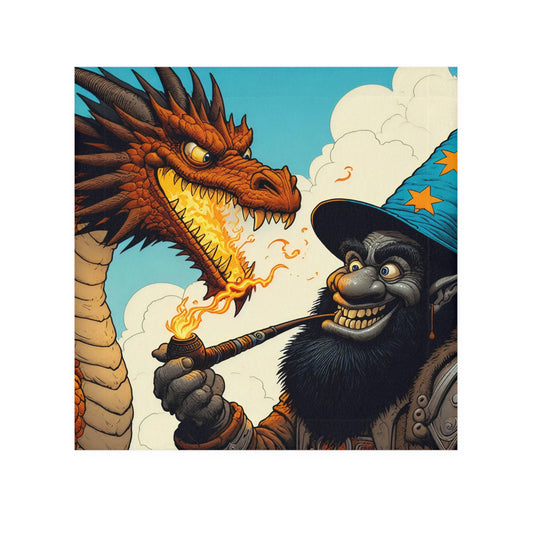 Ręcznik | Ręcznik do twarzy | Heroiczne fantasy | Smok i czarodziej