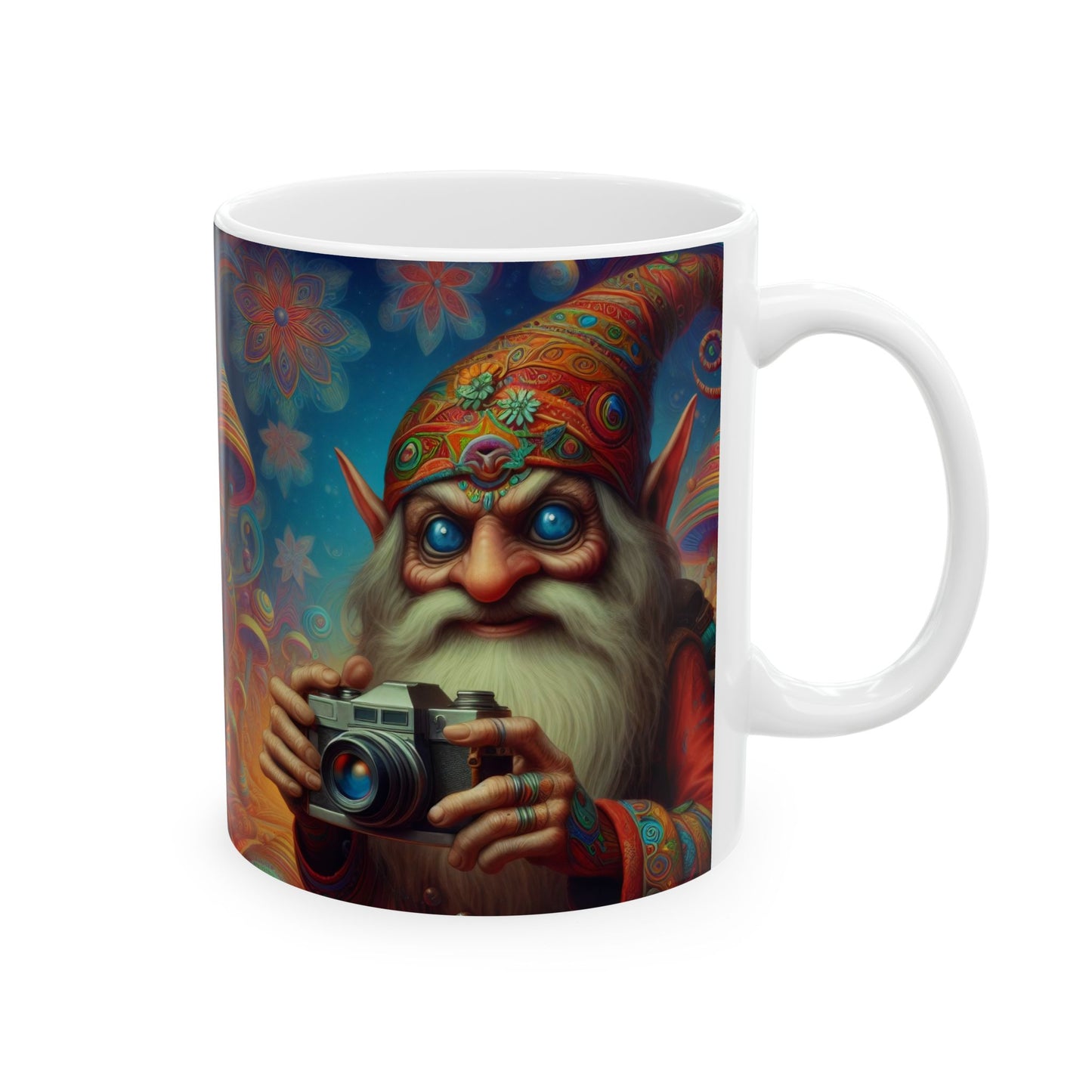 Krus | Keramikk | Hvit | Fantasy | Psykedelisk | Domovoi
