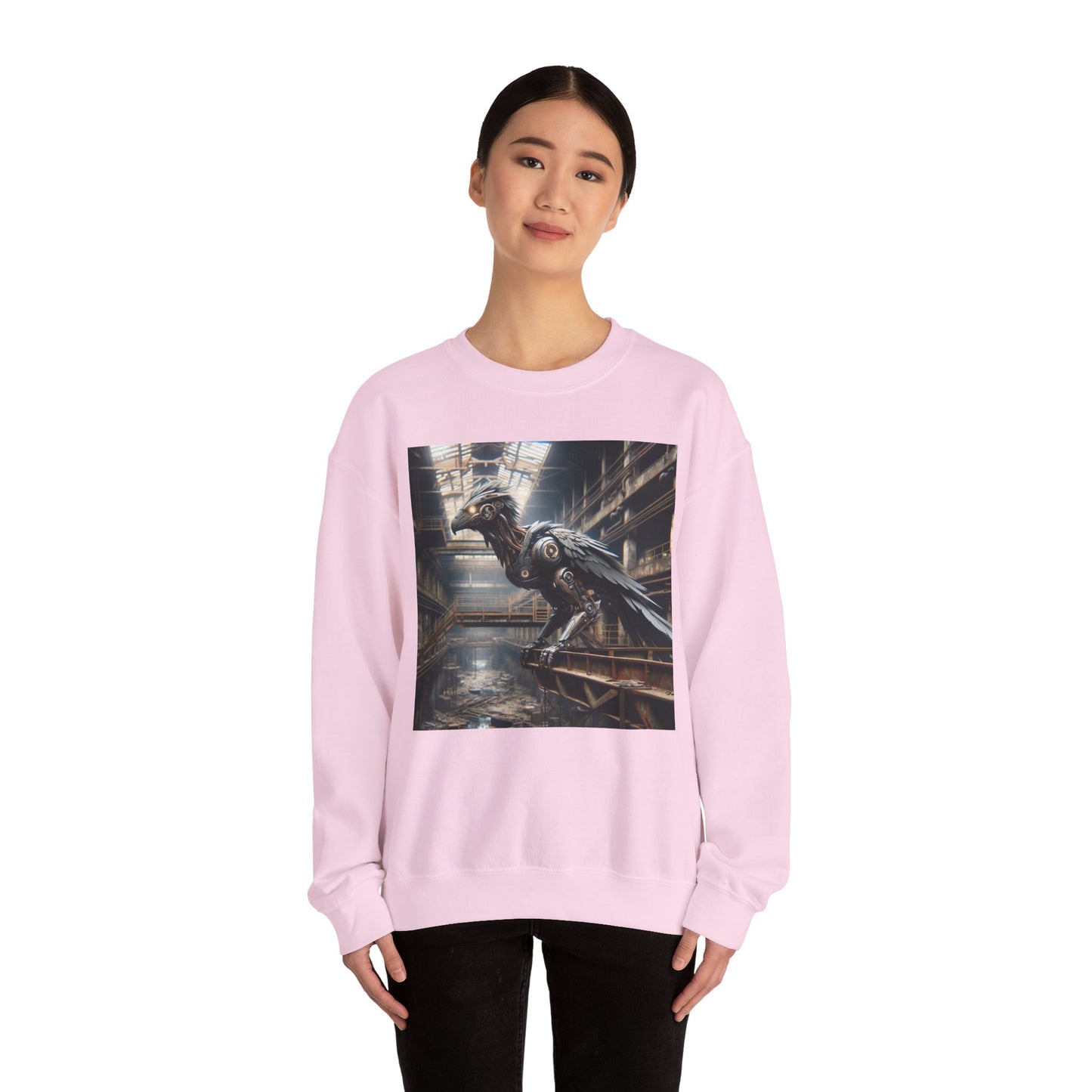 Felpa | Unisex | Girocollo | Misto pesante | Steampunk Post-Apocalittico | Corvo Meccanico