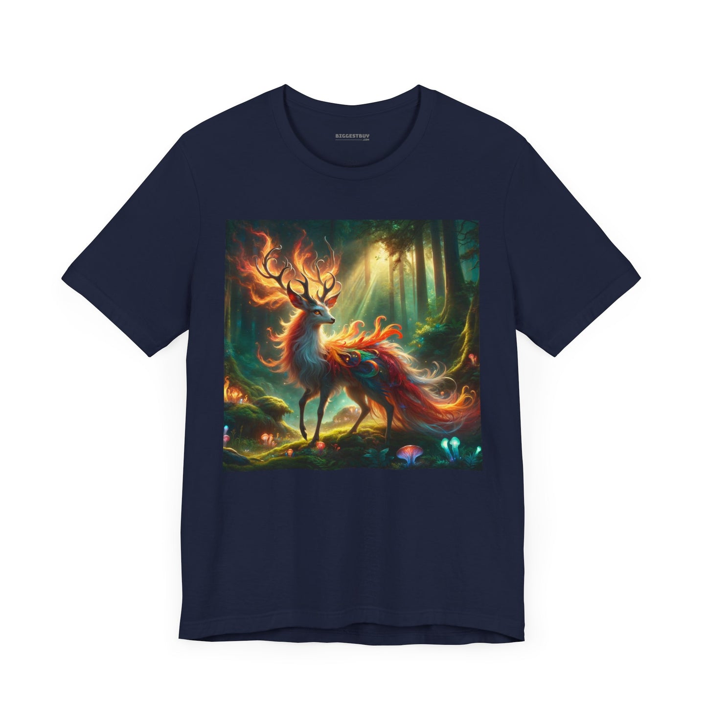 T-shirt | Unisex | Maglietta in jersey | Manica corta | Mitologia Fantastica | Cervo di Fuoco