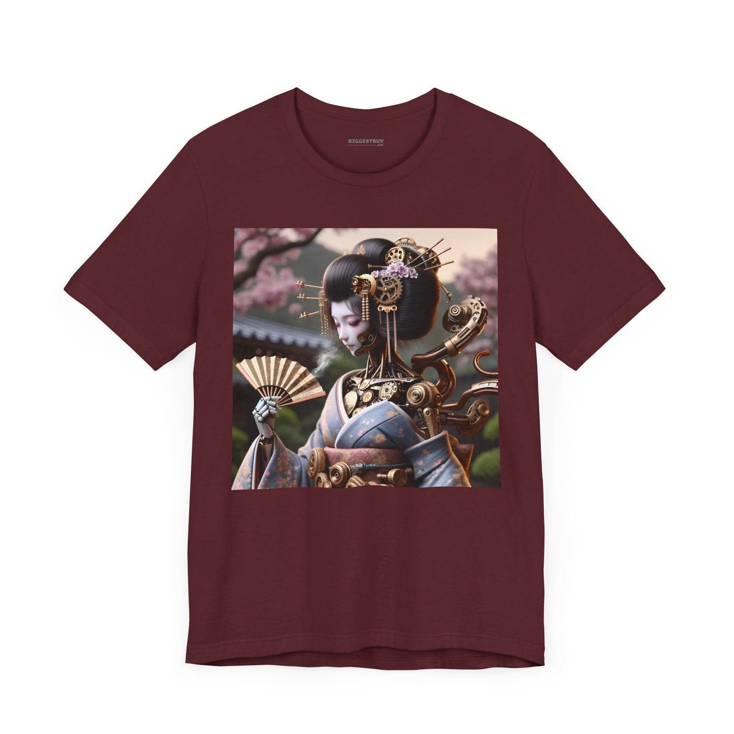 Tシャツ | ユニセックス | ジャージーTシャツ | 半袖 | スチームパンク | サイバーギーシャ | ロボット芸者