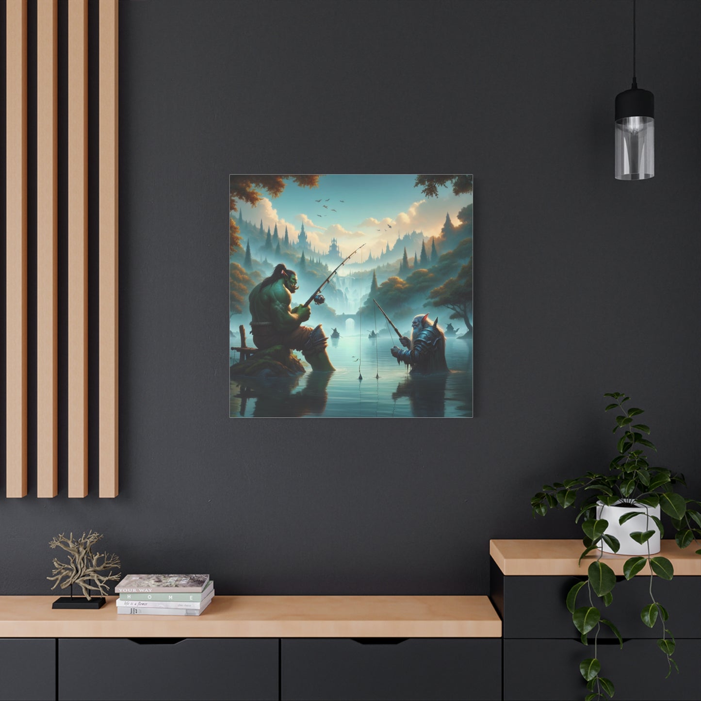 Płótno | Matowy | Fantasy międzyrasowe | Orc i krasnolud