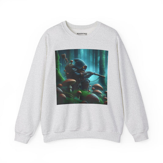 Sweatshirt | Unisex | Ronde hals | Zware kwaliteit | Myconomantiek | Bosgeest-wachter