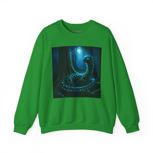 เสื้อสเวตเตอร์ | ยูนิเซ็กส์ | คอกลม | ผ้าผสมเนื้อหนา | แฟนตาซีป่าต้องมนตร์ | มังกรแห่งแสงชีวภาพ
