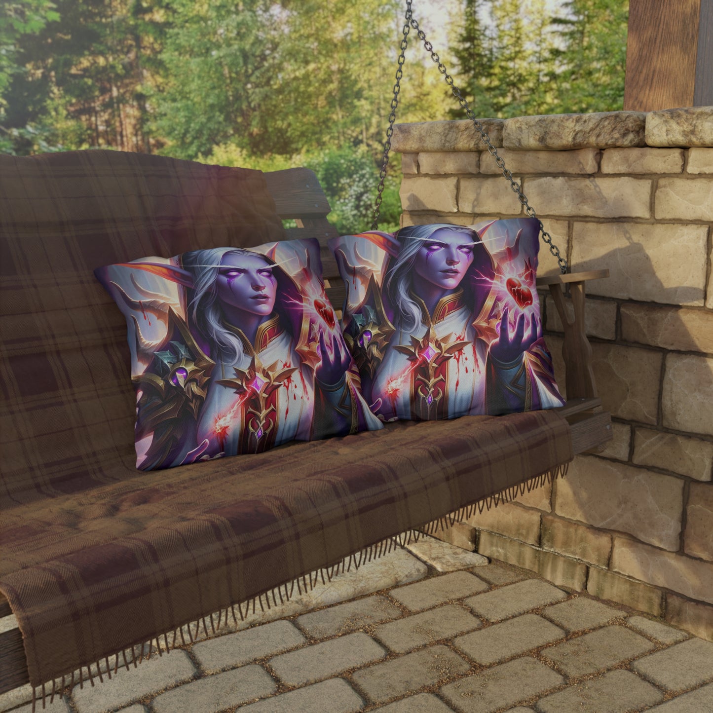 Kussen | Buitenkussen | Fantasy | Elfenmagie | Paarse Elf