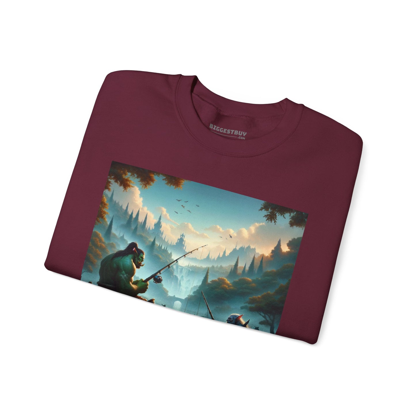 Bluza dresowa | Unisex | Okrągły dekolt | Gruba mieszanka | Fantasy międzyrasowe | Orc i krasnolud