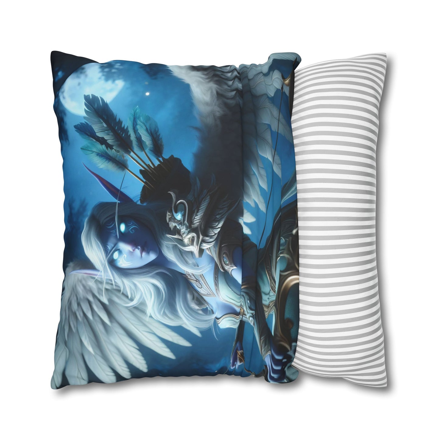 غطاء وسادة | مربع | قماش بوليستر | خيال الملائكة | رامي سماوي | جناح
