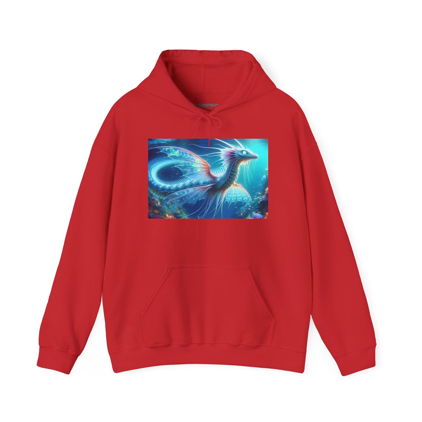 Bluza z kapturem | Unisex | Bluza dresowa z kapturem | Gruba mieszanka | Mitologia morska | Ryujin | Smok wodny