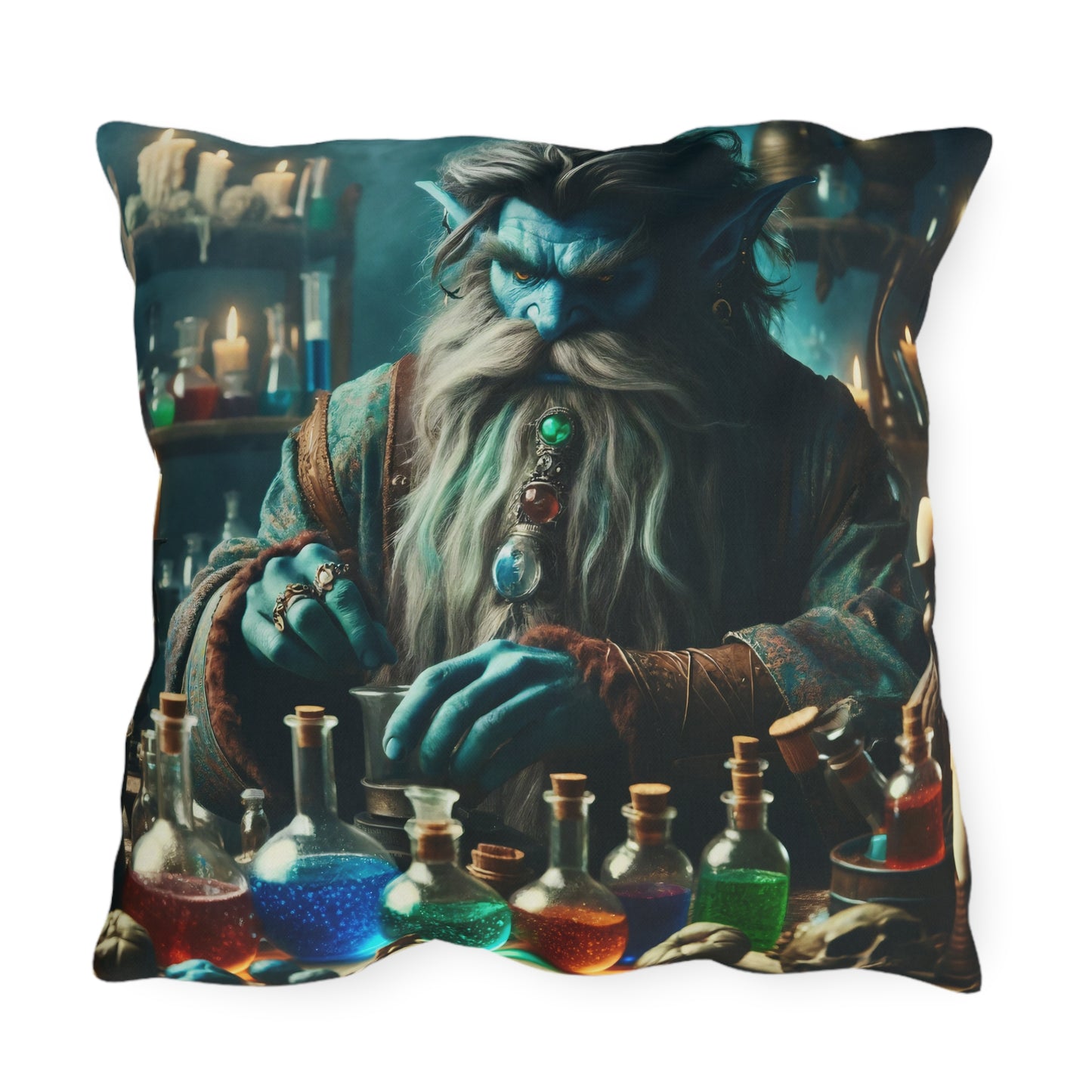 Cuscino | Cuscino da esterno | Alchimia Mistica | Djinn Blu