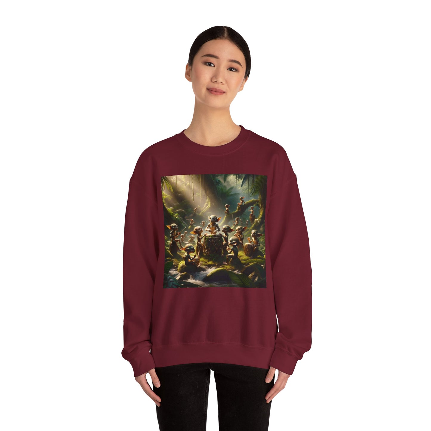 เสื้อสเวตเตอร์ | ยูนิเซ็กส์ | คอกลม | ผ้าผสมเนื้อหนา | แฟนตาซีป่า | วิถีธรรมชาติ | ภูตน้อย