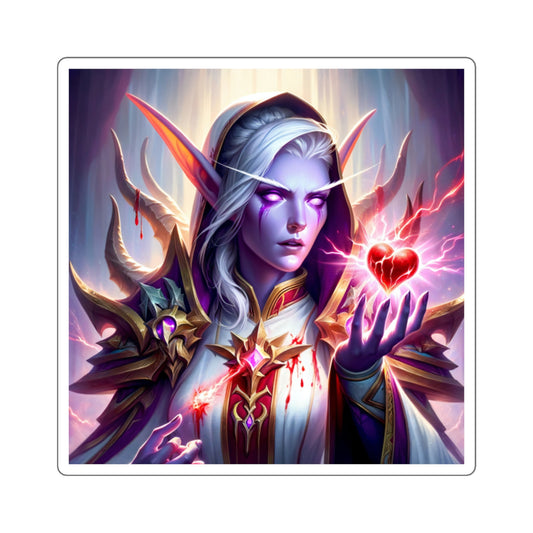 سٹیکر | مربع | خیالی فن | جادوئی الف وارڈن | ارغوانی دل