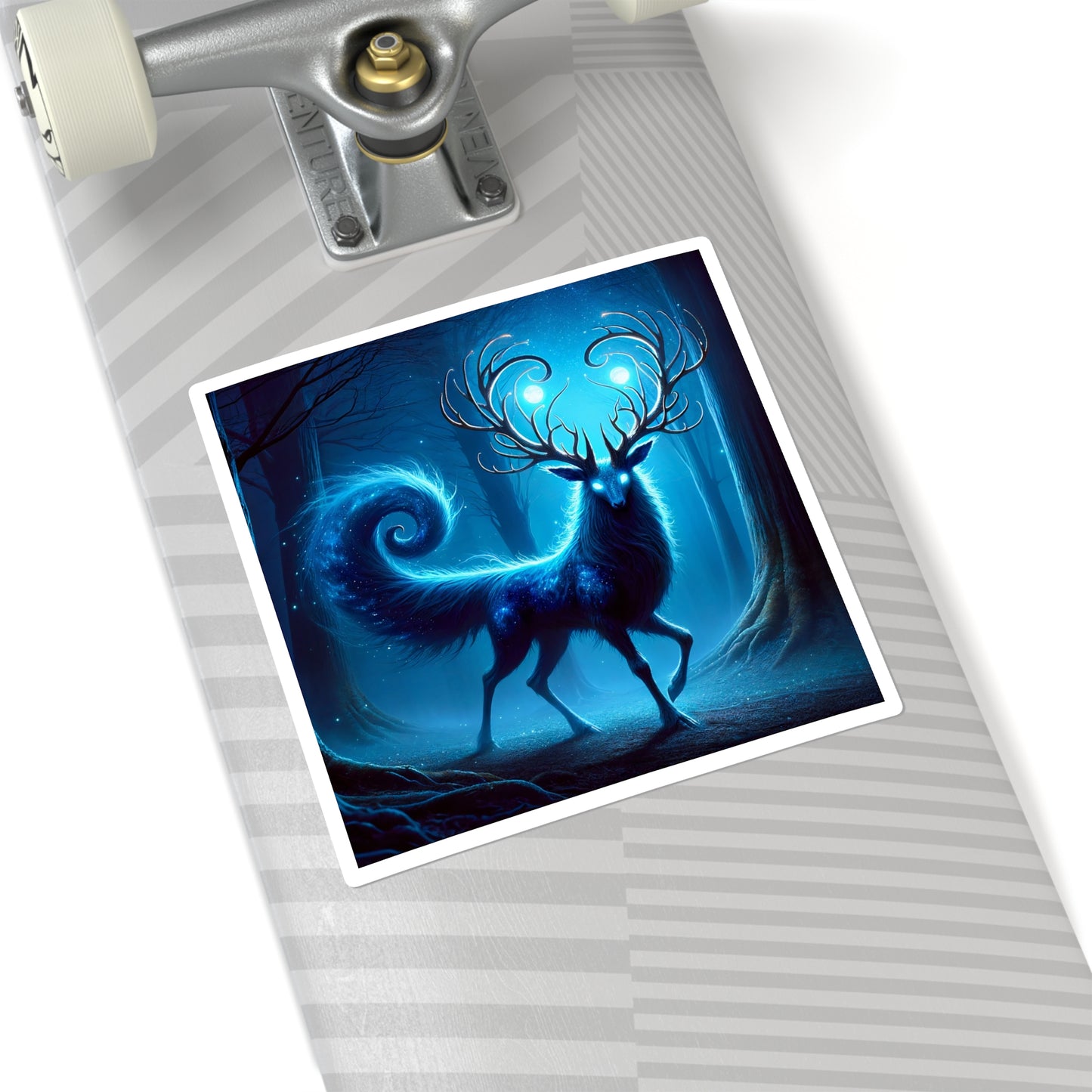 سٹیکر | مربع | جادوئی روح ہرن | نیلا وحشی