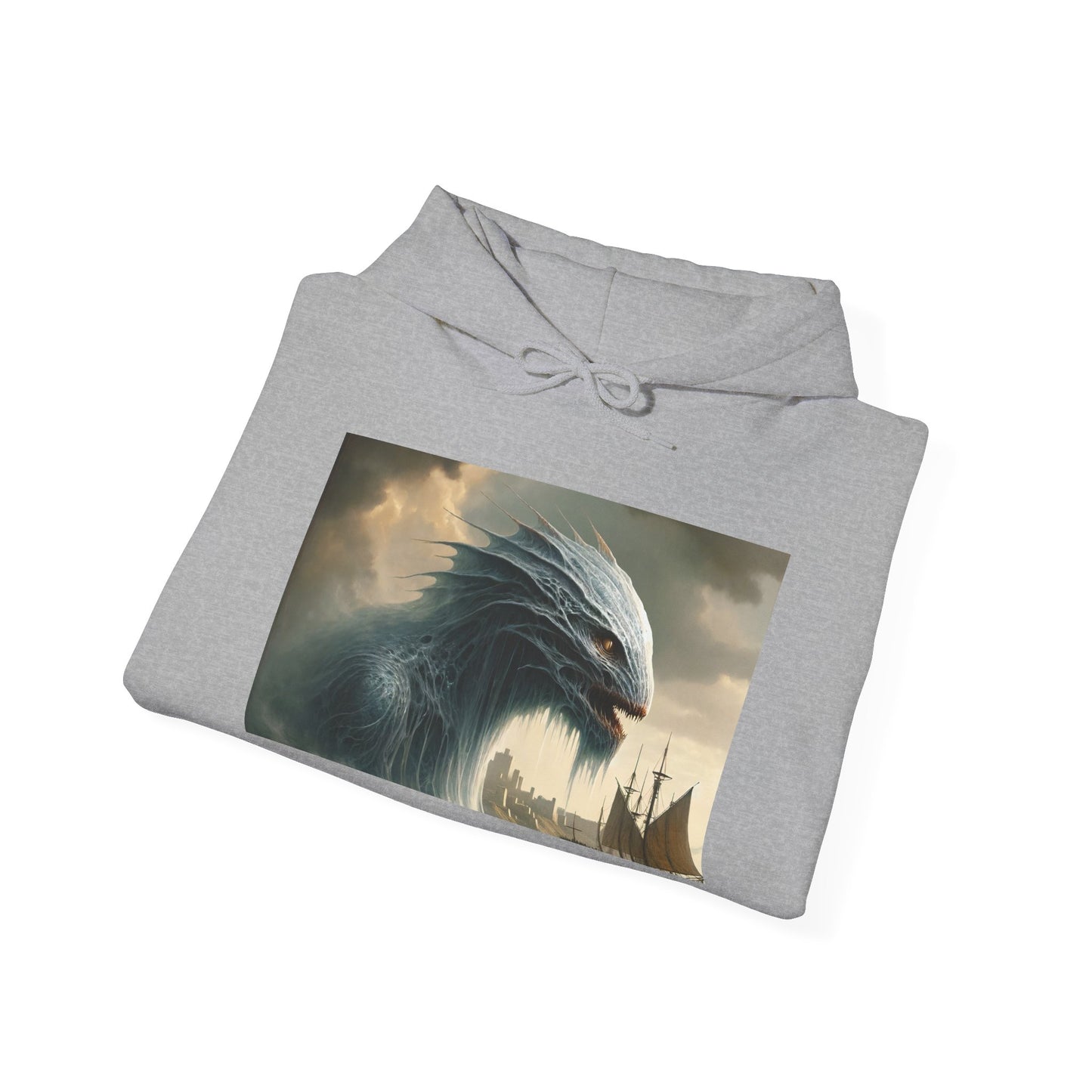 Felpa con cappuccio | Unisex | Felpa con cappuccio | Misto pesante | Mitologia Nordica | Jörmungandr | Serpente Marino
