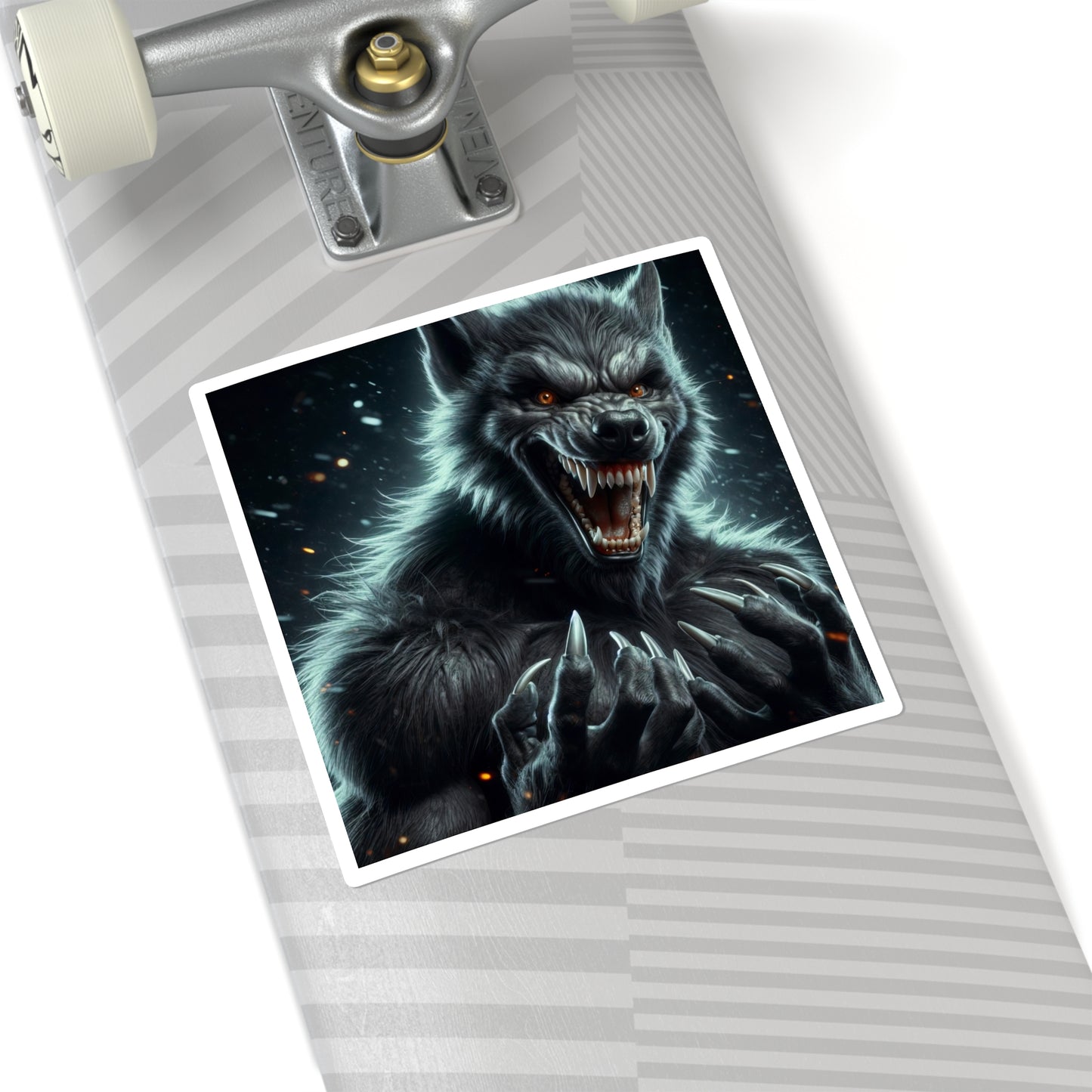 스티커 | 사각형 | 늑대인간 판타지 | 공포 괴물