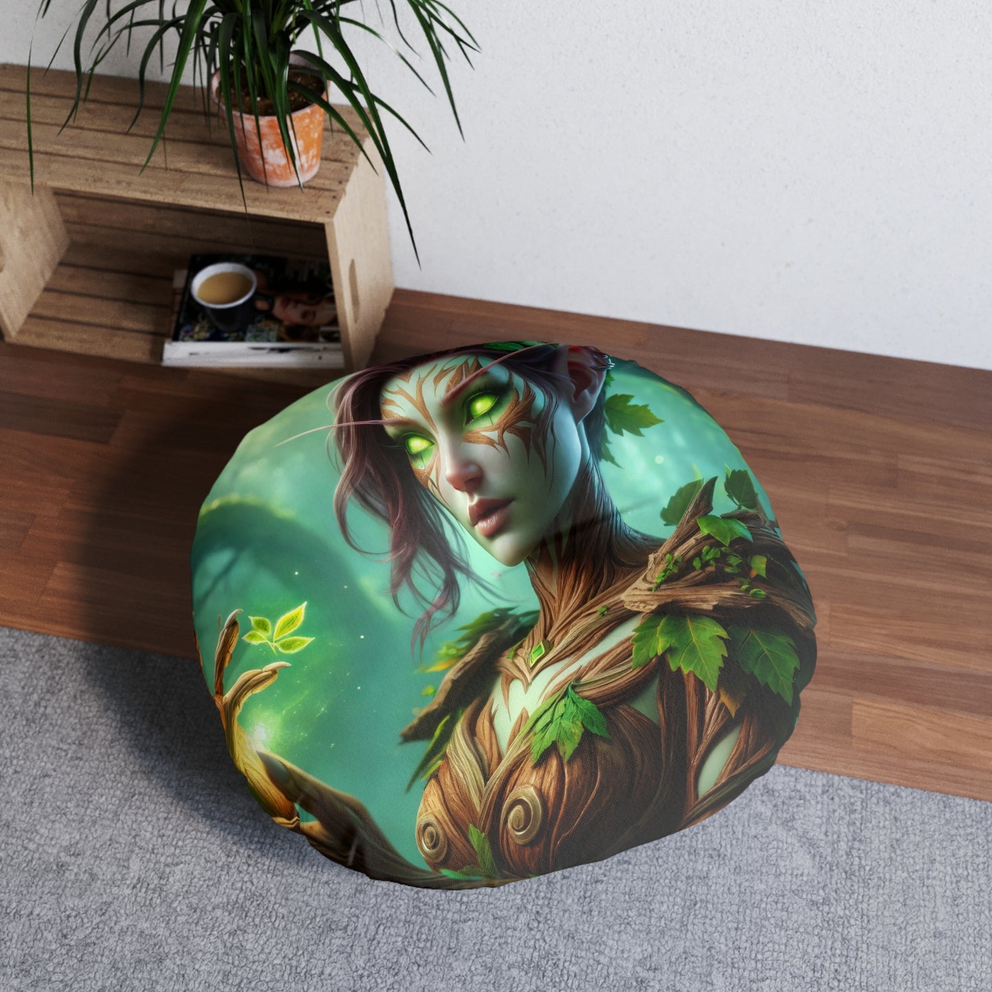 تکیہ | فرش کا تکیہ | ٹفٹڈ | گول | جنگلی جادو | دریاد | فطرت کا محافظ