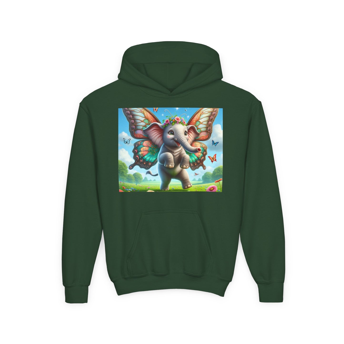 Bluza dresowa | Młodzieżowa | Z kapturem | Gruba mieszanka | Baśniowa fauna | Airavata | Słonik