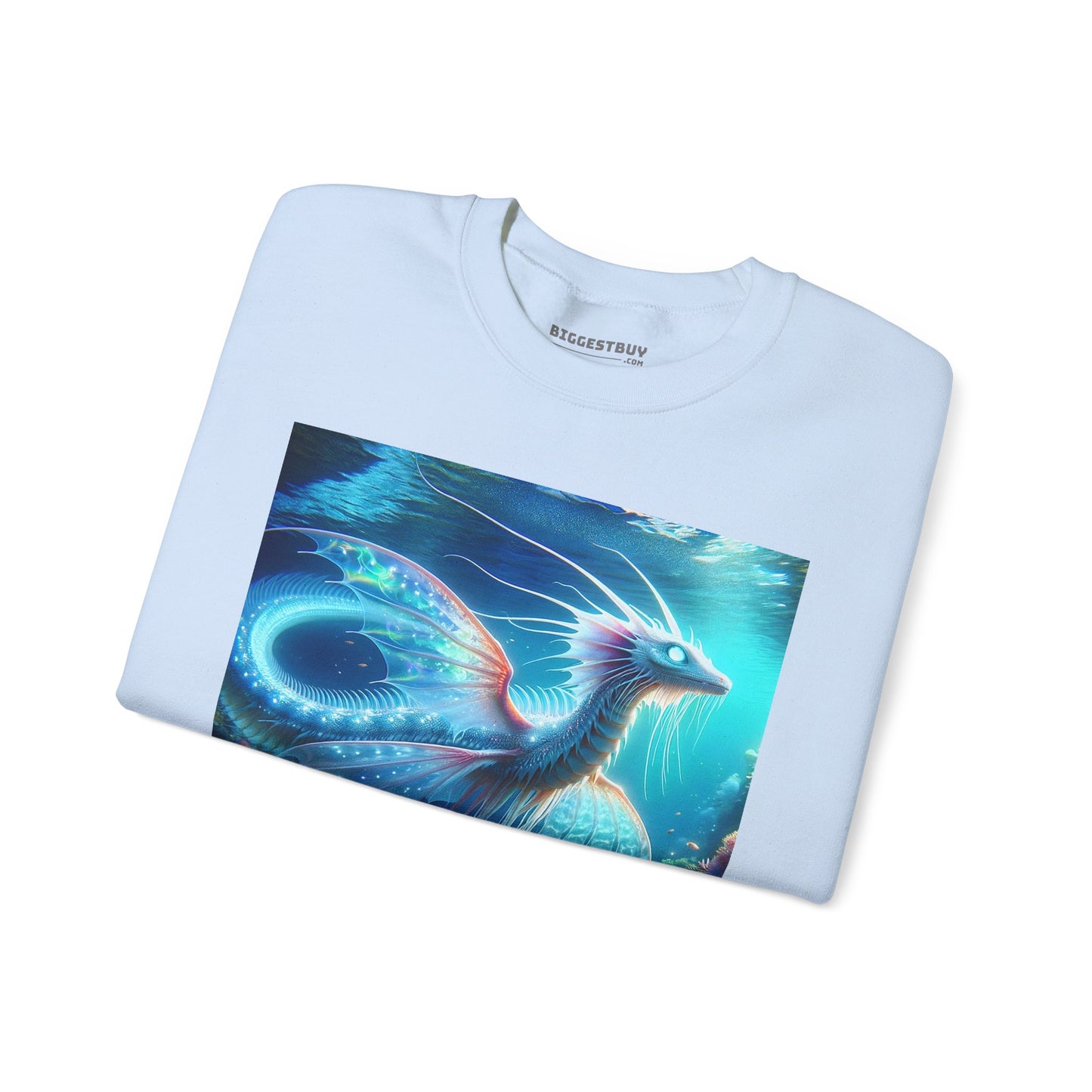 Bluza dresowa | Unisex | Okrągły dekolt | Gruba mieszanka | Mitologia morska | Ryujin | Smok wodny