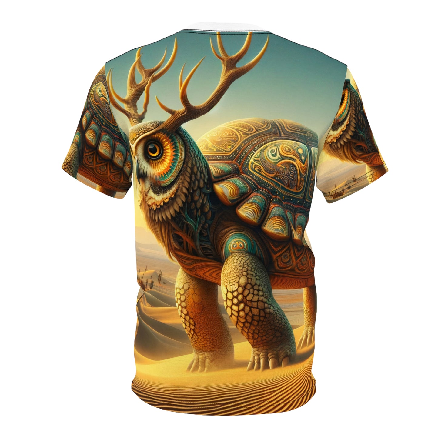 Tシャツ | 全面プリント | ユニセックスTシャツ | 神話生物学 | キリン亀 | 砂漠の精霊